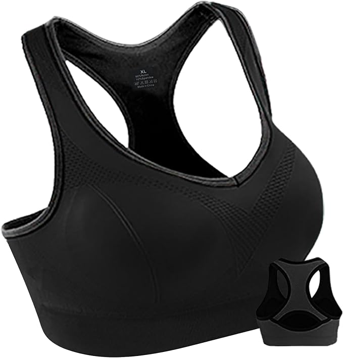 Double Couple Women Racerback Sports Bras for Women High Impact Workout Yoga Gym Fitness Bra