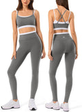 2 Pieces Workout Sets for Women,Seamless Yoga Leggings with Padded Sports Bras,Athletic Matching Outfits,Gym,Casual