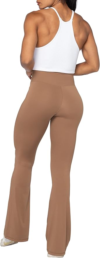 Sunzel Flare Leggings, Crossover Yoga Pants with Tummy Control, High-Waisted and Wide Leg