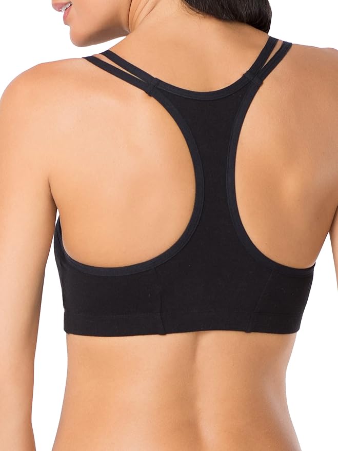 Fruit of the Loom Women's Spaghetti Strap Cotton Sports Bra - All-Day Comfort & Easy Movement