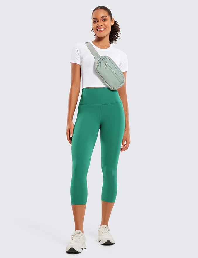 CRZ YOGA Butterluxe Workout Capri Leggings Pockets 21" - High Waisted Gym Athletic Womens Crop Yoga