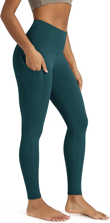 ODODOS Women's High Waisted Yoga Leggings with Pockets, Tummy Control Non See Through Workout Athletic Running Yoga Pants