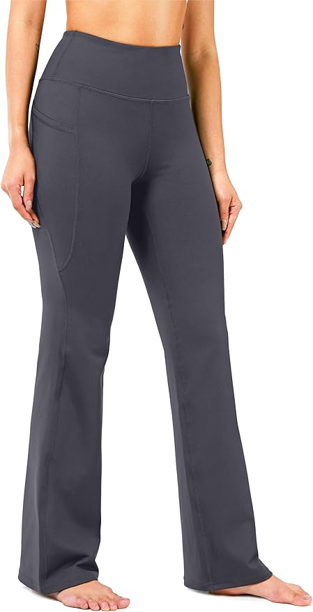 28"/30"/32"/34" Inseam Women's Bootcut Yoga Pants Long Bootleg High-Waisted Flare Pants with Pockets