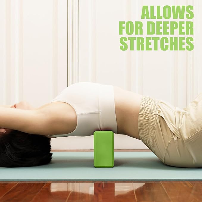 2 Pcs Yoga Blocks, 9"x6"x3" Foam Blocks Yoga Props for Pilates Stretching and Meditation Exercise Blocks Lightweight Yoga Essentials