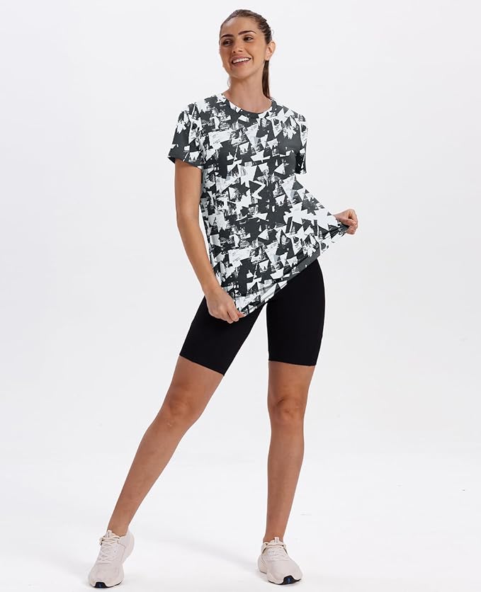 XIEERDUO Womens Workout Tops Short Sleeve Shirts Quick Dry Outfits for Hiking Running S-3XL