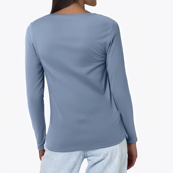 Yoga Tops for Women Long Sleeve Compression Going Out Tops Workout Sets Gym Shirts Cute Cropped V Neck Dance Outfits