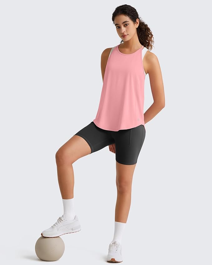 G4Free Workout Athletic Tank Tops for Women Racerback Lightweight Gym Pilates Y-Back Loose Fit Running Tanks Top