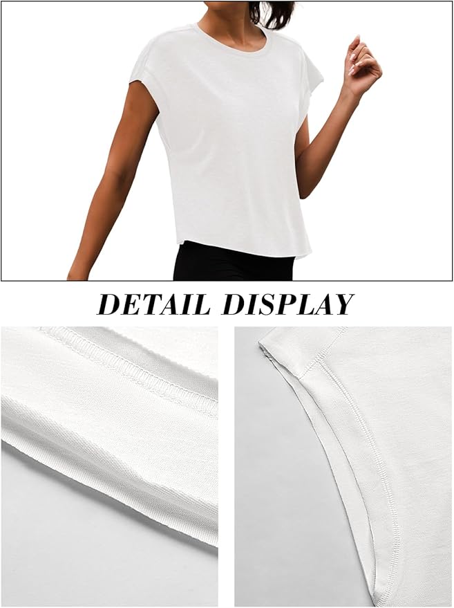 Women Open Back Workout Shirts Short Sleeve Tops Casual Yoga Y2k Athletic Gym Running Crop Tees