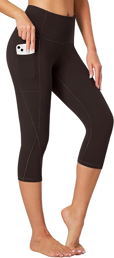 Heathyoga Capri Leggings for Women High Waisted Capri Leggings with Pockets for Women Tummy Control Yoga Pants Women