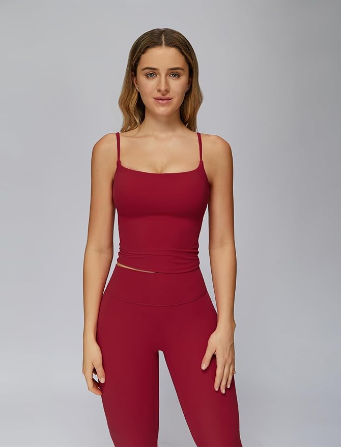 ABOCIW Womens Workout Sets 2 Piece Spaghetti Straps Crop Top Straight Leg Yoga Pants Yoga Pilates Outfits