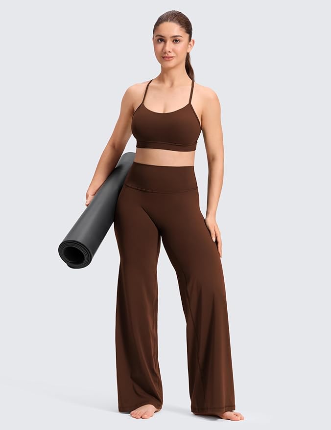 CRZ YOGA Softretch No Front Seam Wide Leg Pants 28''/ 30''/ 32" for Women - High Waist Yoga Lounge Buttery Soft Comfy Casual