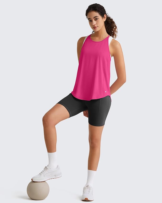 G4Free Workout Athletic Tank Tops for Women Racerback Lightweight Gym Pilates Y-Back Loose Fit Running Tanks Top