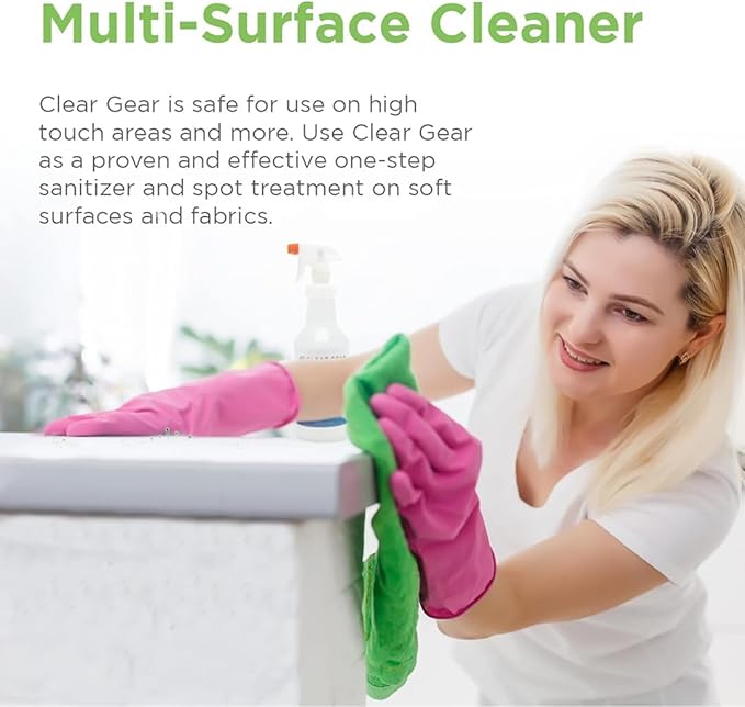 Clear Gear Gym Disinfectant, Yoga Mat Cleaner, Deodorizer For Sports Equipment, Gyms, and Fitness Centers - Mixed Pack - 16 Oz and 32 Oz Bottle Hospital grade Disinfectant Spray Pack
