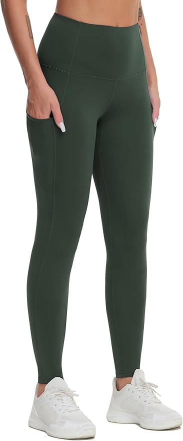 Dragon Fit High Waist Yoga Leggings with 3 Pockets,Tummy Control Workout Running 4 Way Stretch Yoga Pants