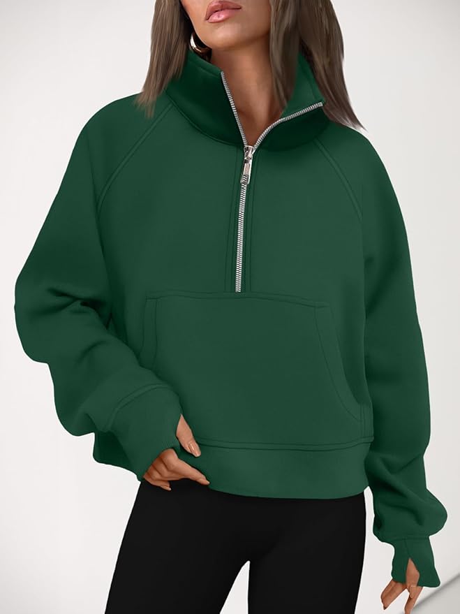 AUTOMET Womens Sweatshirts Half Zip Cropped Pullover Fleece Quarter Zipper Hoodies 2026 Fall Fashion Outfits Clothes
