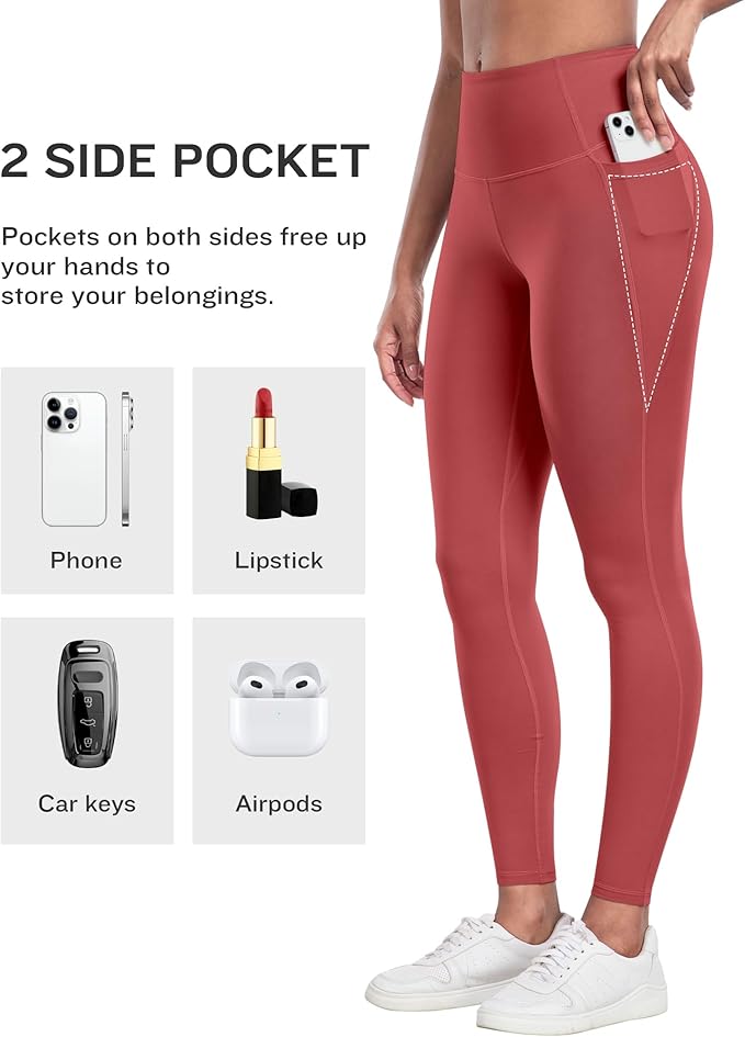 LZYVOO Leggings with Pockets for Women, 6 Packs Soft High Waisted Tummy Control Workout Yoga Pants