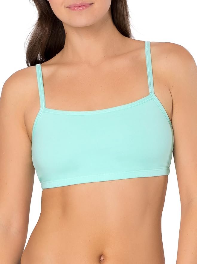 Fruit of the Loom Women's Spaghetti Strap Cotton Sports Bra - All-Day Comfort & Easy Movement