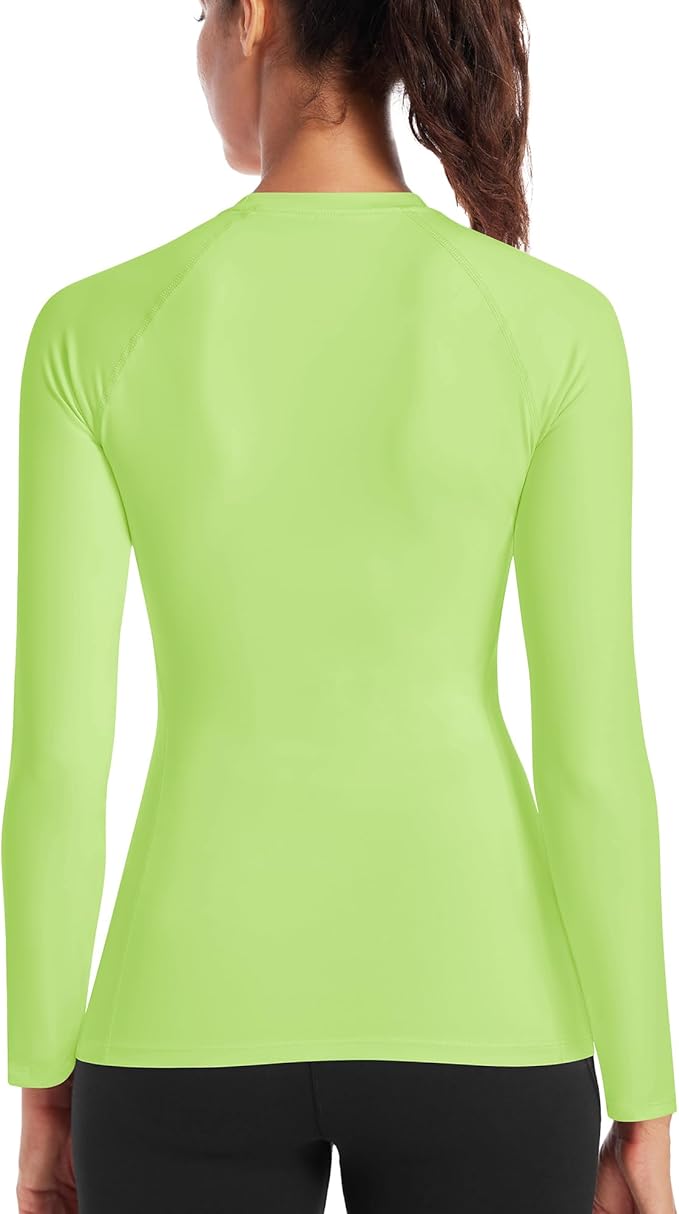 Runhit Women's Long Sleeve Compression Shirt Workout Tops Athletic Base Layer Gym Yoga Running Sports Gear Quick Dry UPF 50+