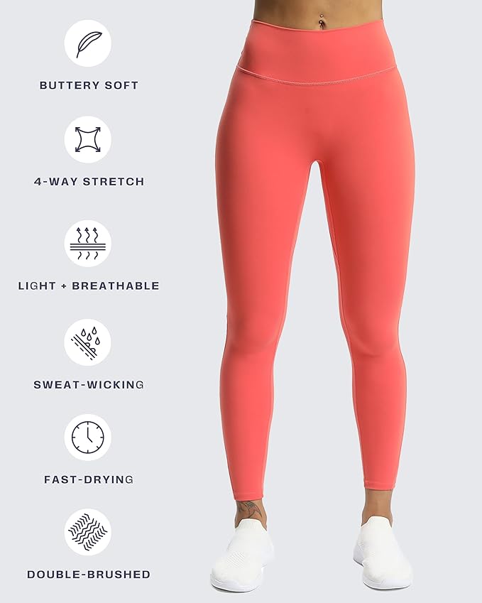 Aoxjox High Waisted Workout Leggings for Women Trinity Yoga Pants 26.5"