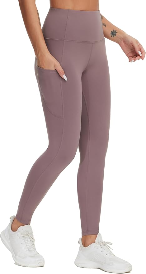 THE GYM PEOPLE Thick High Waist Yoga Pants with Pockets, Tummy Control Workout Running Yoga Leggings for Women