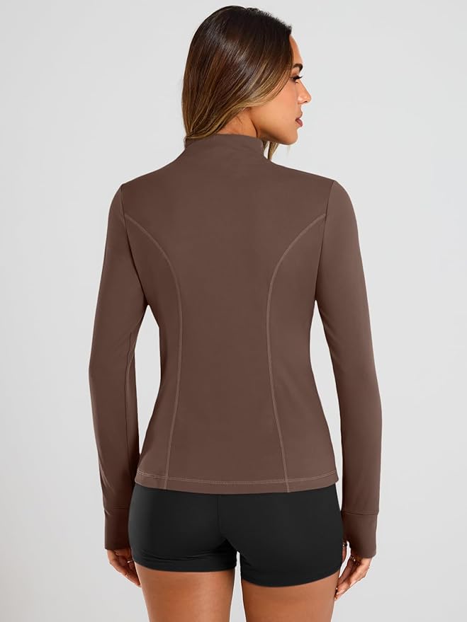 Trendy Queen Womens Lightweight Zip Up Jackets 2026 Athletic Workout Hoodies Spring Shirt Fitted Gym Clothes with Pocket