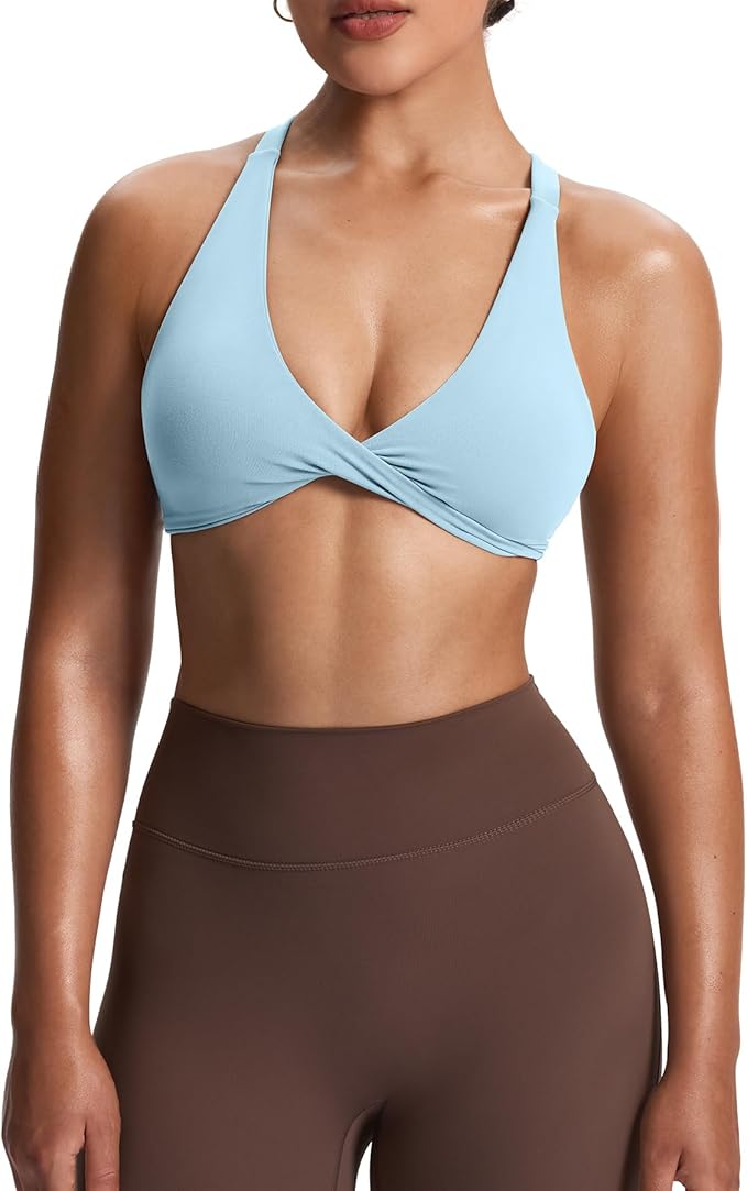 Aoxjox Women's Workout Sports Bras Fitness Satara Low Impact Bra Yoga Crop Tank