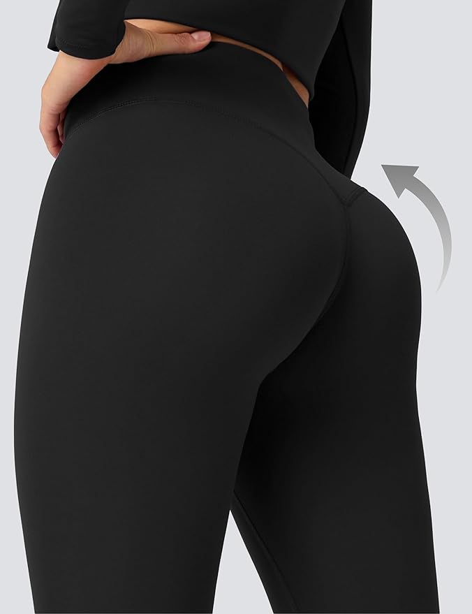 Unthewe Naked-Feel No Front Seam Leggings for Women - High Waisted Buttery Soft Workout Yoga Pants 25"