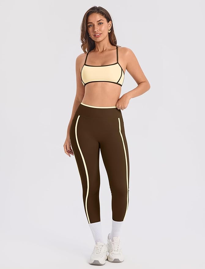ABOCIW Womens Color Block Workout Sets Racerback Tank Top High Waist Leggings Gym Set Yoga Pilates Outfits