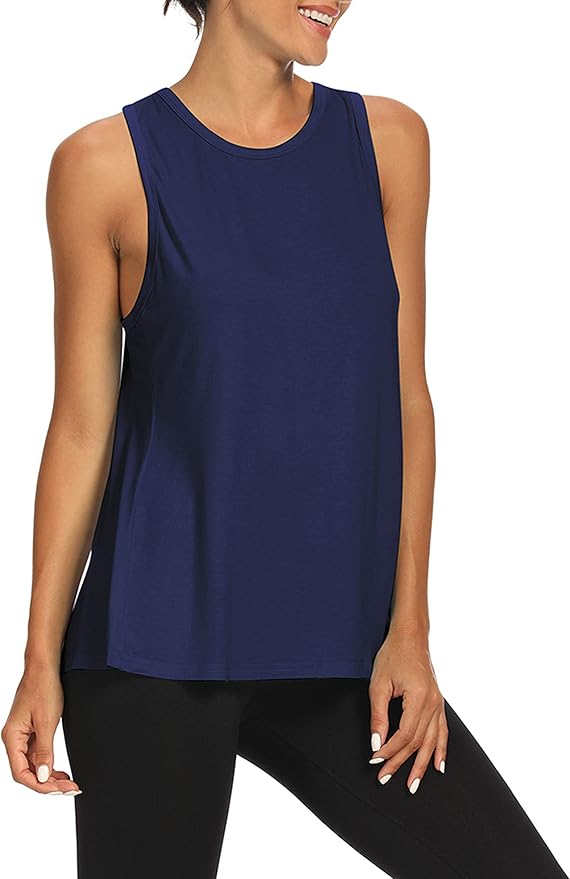 Bestisun Workout Tank Tops Open Back Yoga Exercise Shirts Tie Back Athletic Clothes for Women