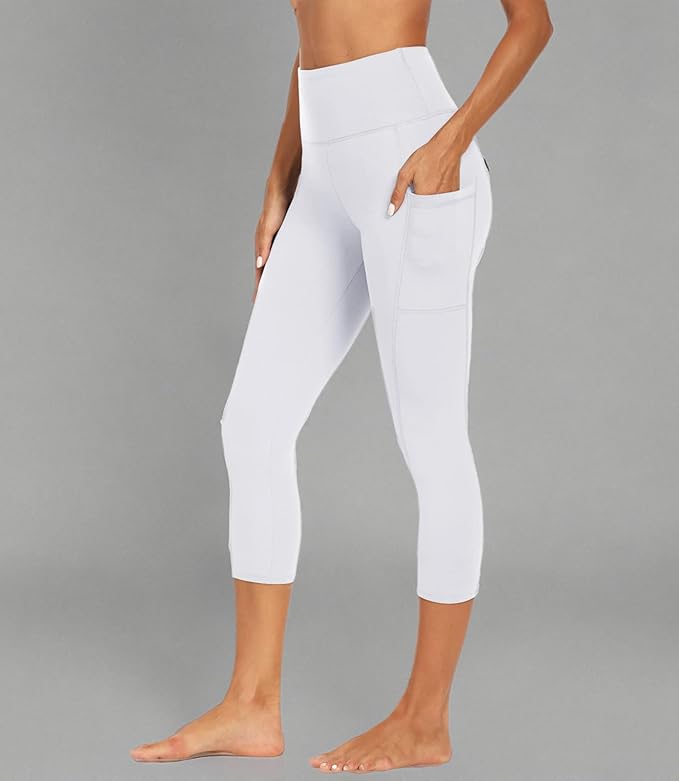 GAYHAY High Waisted Capri Leggings for Women - Soft Slim Yoga Pants for Running Cycling Workout