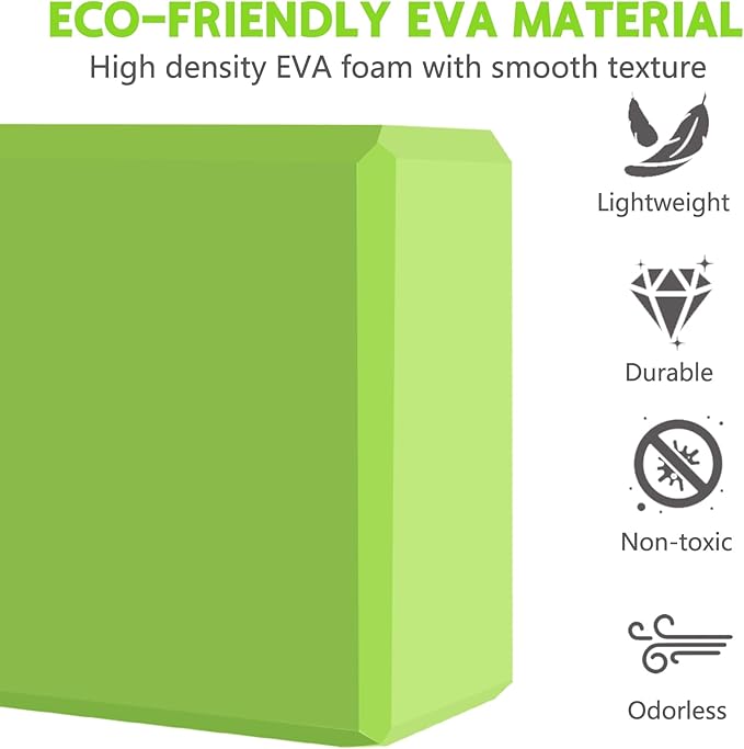 9"x6"x3" Yoga Blocks, Soft Non-Slip Surface Premium Foam Blocks, Supportive, Lightweight, Odor Resistant, Yoga Accessories for Pilates Meditation General Fitness Stretching Toning