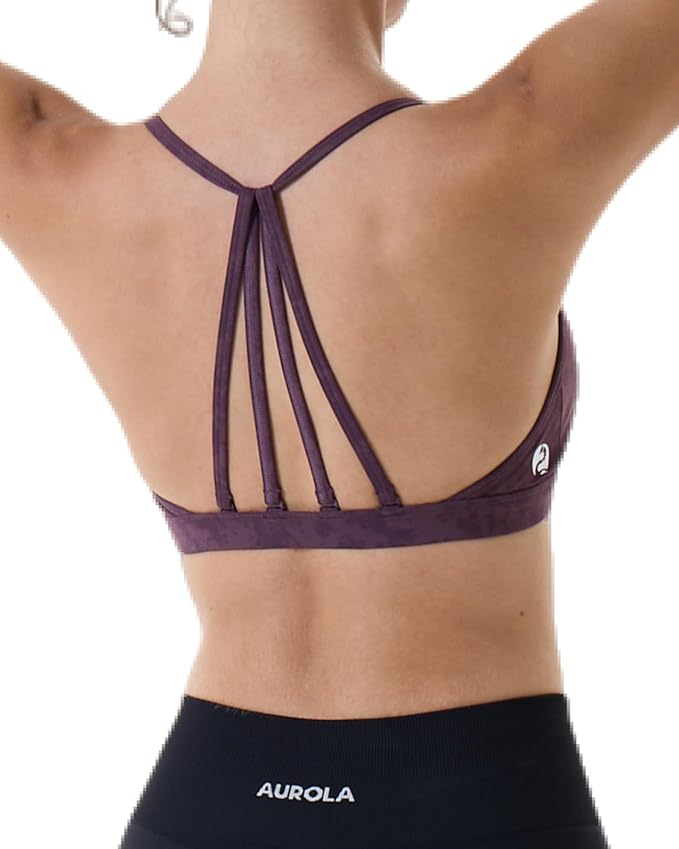 AUROLA Mercury Workout Sports Bras Women Athletic Removable Padded Backless Strapy Minimal Crop Top