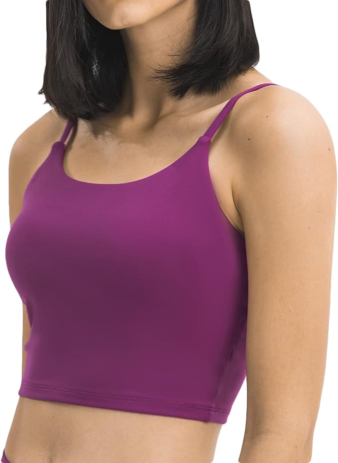 Lemedy Women Padded Sports Bra Fitness Workout Running Shirts Yoga Tank Top