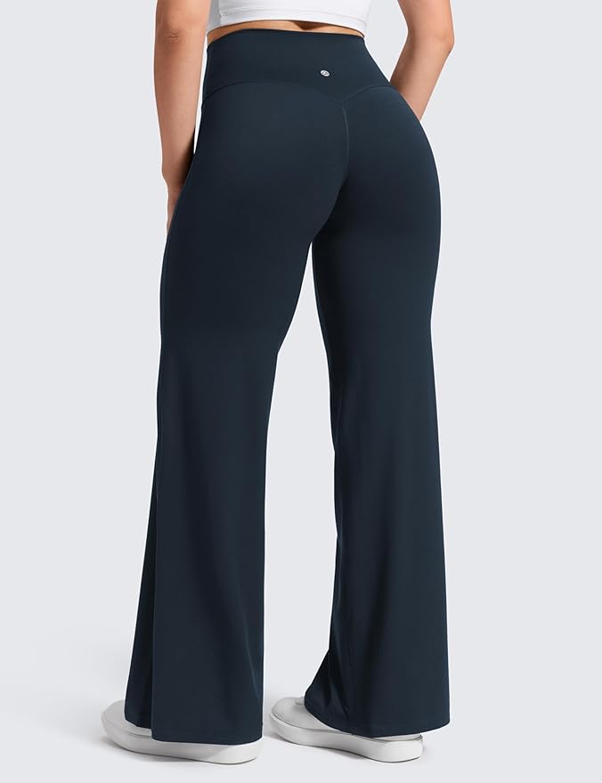 CRZ YOGA Softretch No Front Seam Wide Leg Pants 28''/ 30''/ 32" for Women - High Waist Yoga Lounge Buttery Soft Comfy Casual