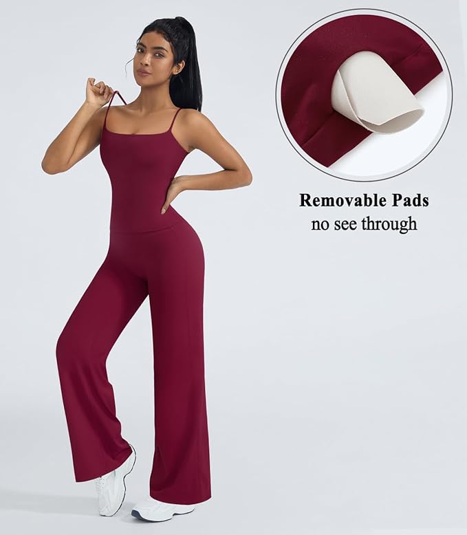 OMKAGI Workout Sets for Women Padded Tank Tops Matching Straight Leg Yoga Outfits