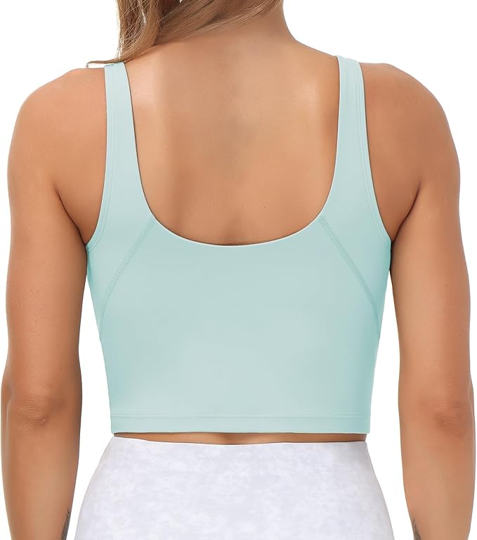 THE GYM PEOPLE Womens' Sports Bra Longline Wirefree Padded with Medium Support