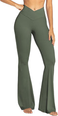Sunzel Flare Leggings, Crossover Yoga Pants with Tummy Control, High-Waisted and Wide Leg