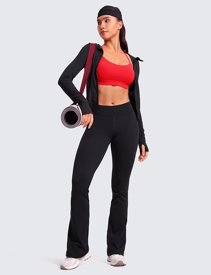 CRZ YOGA Butterluxe Y Back Sports Bras for Women - Padded Racerback Low Impact Spaghetti Thin Strap Workout Yoga Top