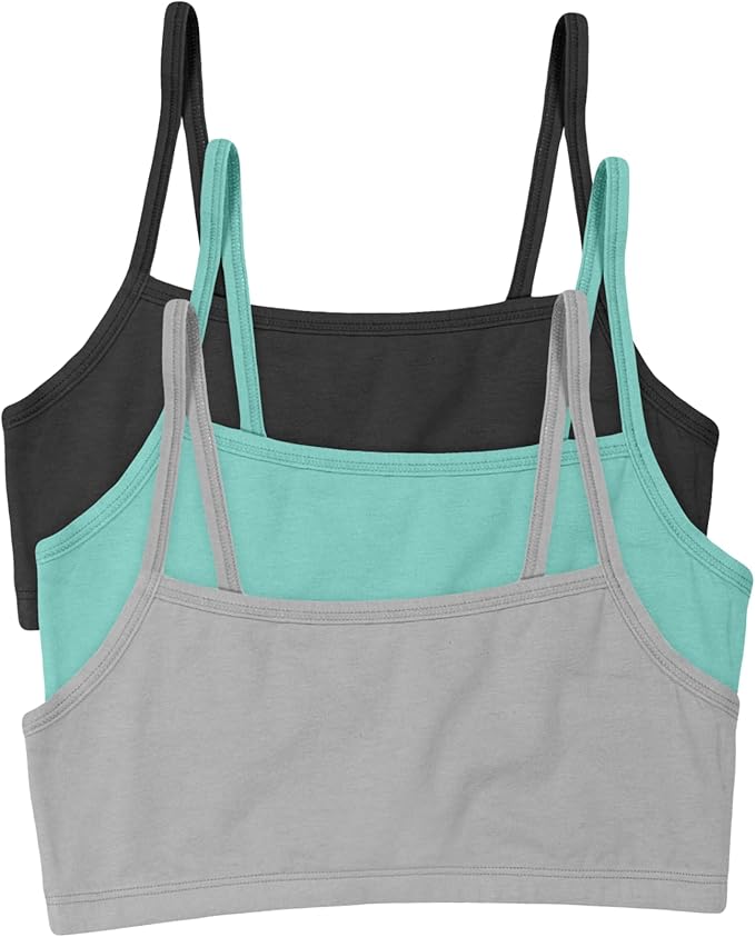 Hanes Women's String Bralette Pack, 3-Pack, Cotton Sports Bralette Bras for Women, Solid or Assorted Wireless Bras