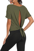 Bestisun Workout Tank Tops Open Back Yoga Exercise Shirts Tie Back Athletic Clothes for Women