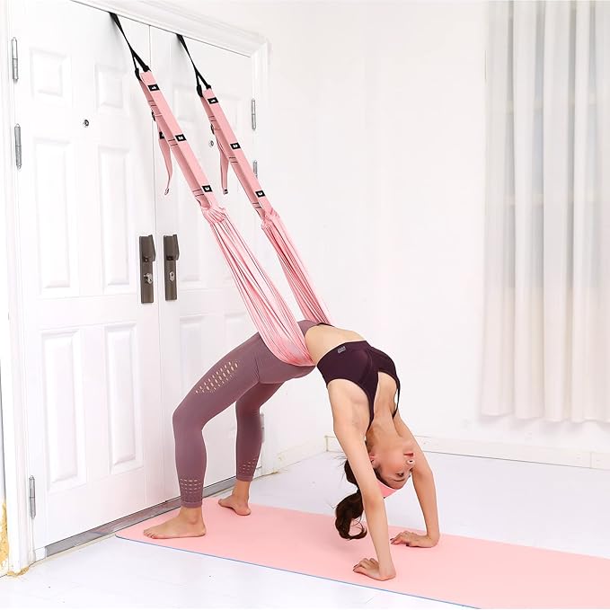 Tchrules Leg Stretcher Strap, Backbend Training Belt with Door Anchor, Flexibility Trainer Stretching Equipment Assist Stretch Strap for Fitness Gymnastics Dance Aerial Yoga Ballet
