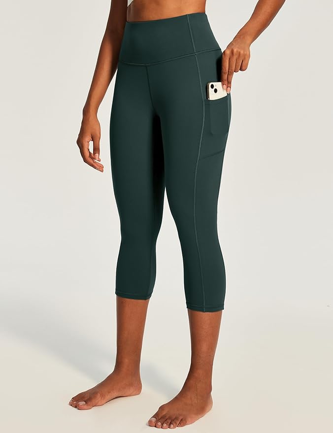 Ewedoos Capri Leggings for Women High Waisted Yoga Pants with Pockets for Women Tummy Control Workout Leggings Yoga Capris