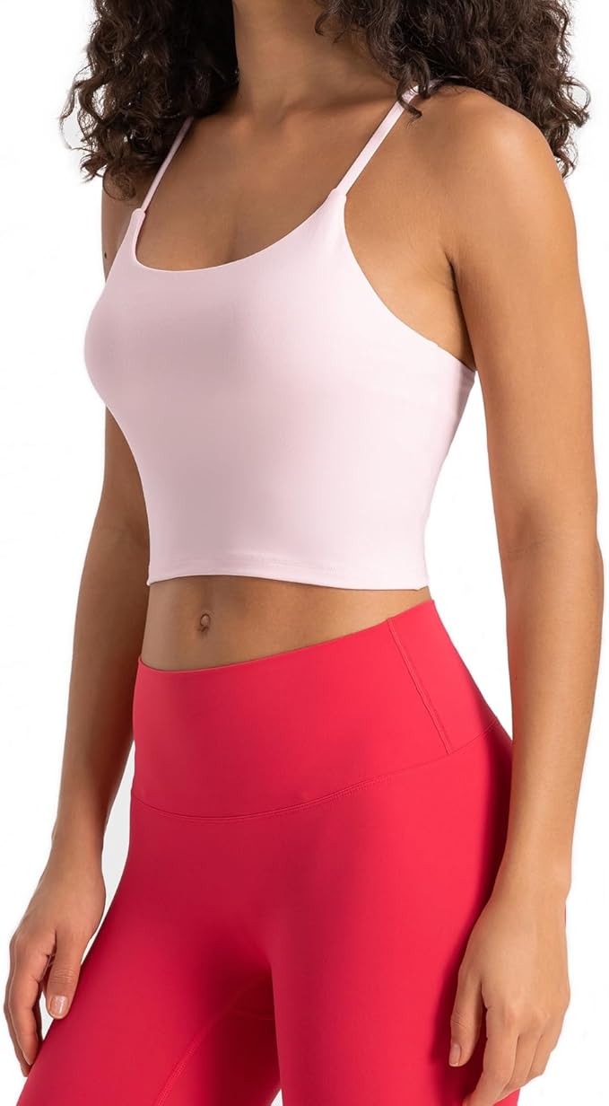 Lemedy Women Padded Sports Bra Fitness Workout Running Shirts Yoga Tank Top