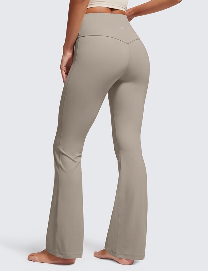 CRZ YOGA Butterluxe Flare Leggings 29"/30.5"/32"/33.5" - High Waist Bootcut Wide Leg Lounge Womens Yoga Pants with Pocket