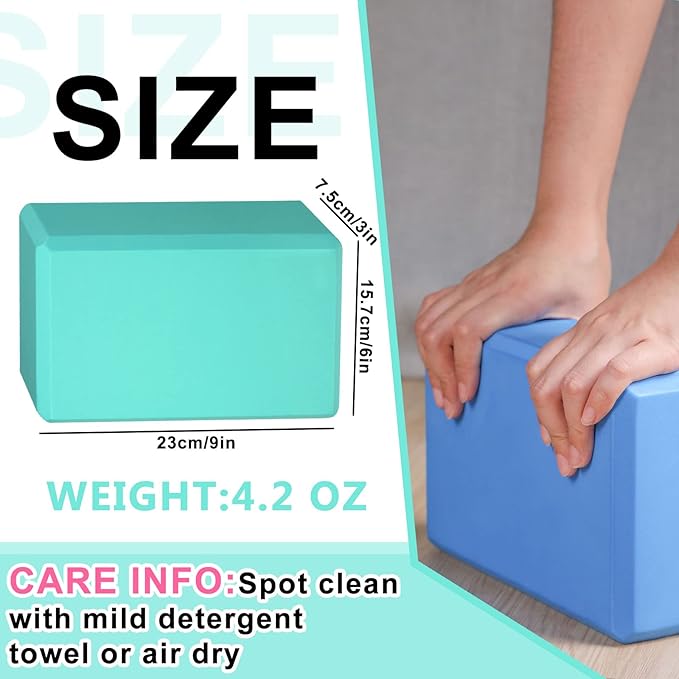 Honoson 20 Pcs Yoga Blocks Bulk 9''x6''x3'' High Density EVA Foam Blocks for Exercise Pilates Meditation, Lightweight Non-slip Surface, Improve Strength Balance Flexibility