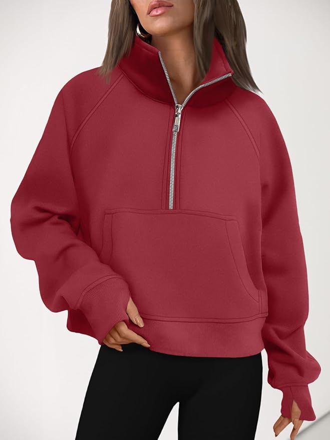 AUTOMET Womens Sweatshirts Half Zip Cropped Pullover Fleece Quarter Zipper Hoodies 2026 Fall Fashion Outfits Clothes
