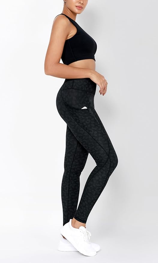 ODODOS Women's High Waisted Yoga Leggings with Pockets, Tummy Control Non See Through Workout Athletic Running Yoga Pants