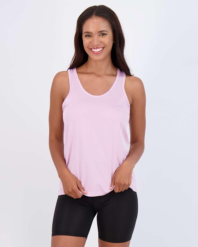 Real Essentials 5 Pack: Women's Racerback Tank Top Dry-Fit Athletic Performance Yoga Activewear (Available in Plus Size)