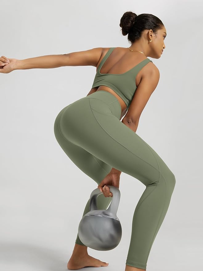 ODODOS Women's High Waisted Yoga Leggings with Pockets, Tummy Control Non See Through Workout Athletic Running Yoga Pants