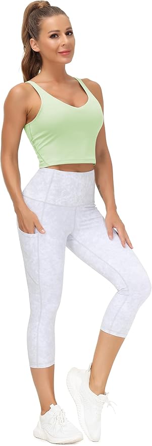 THE GYM PEOPLE Womens' Sports Bra Longline Wirefree Padded with Medium Support
